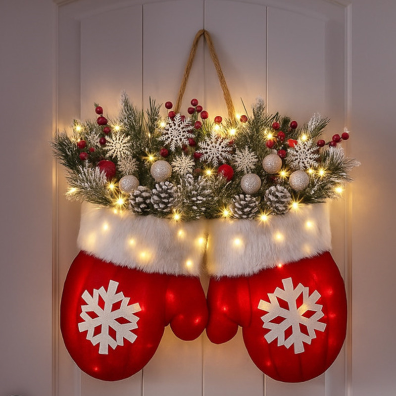 Noel Işıklı Çelenk Eldiven Süs - Outdoor Lighting Wedding Decor incelemesi ve fiyatı