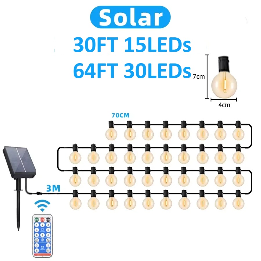 LED Dış Mekan Işık Zinciri 64F - Outdoor Lighting Wedding Decor incelemesi ve fiyatı
